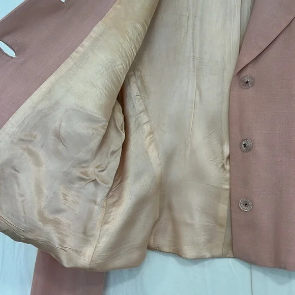 Vintage 1930s pink cotton gabardine jacket, medium - Picture 3 of 6